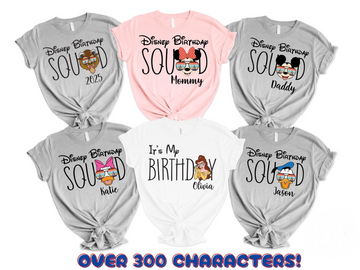 Disney Birthday Squad Shirts