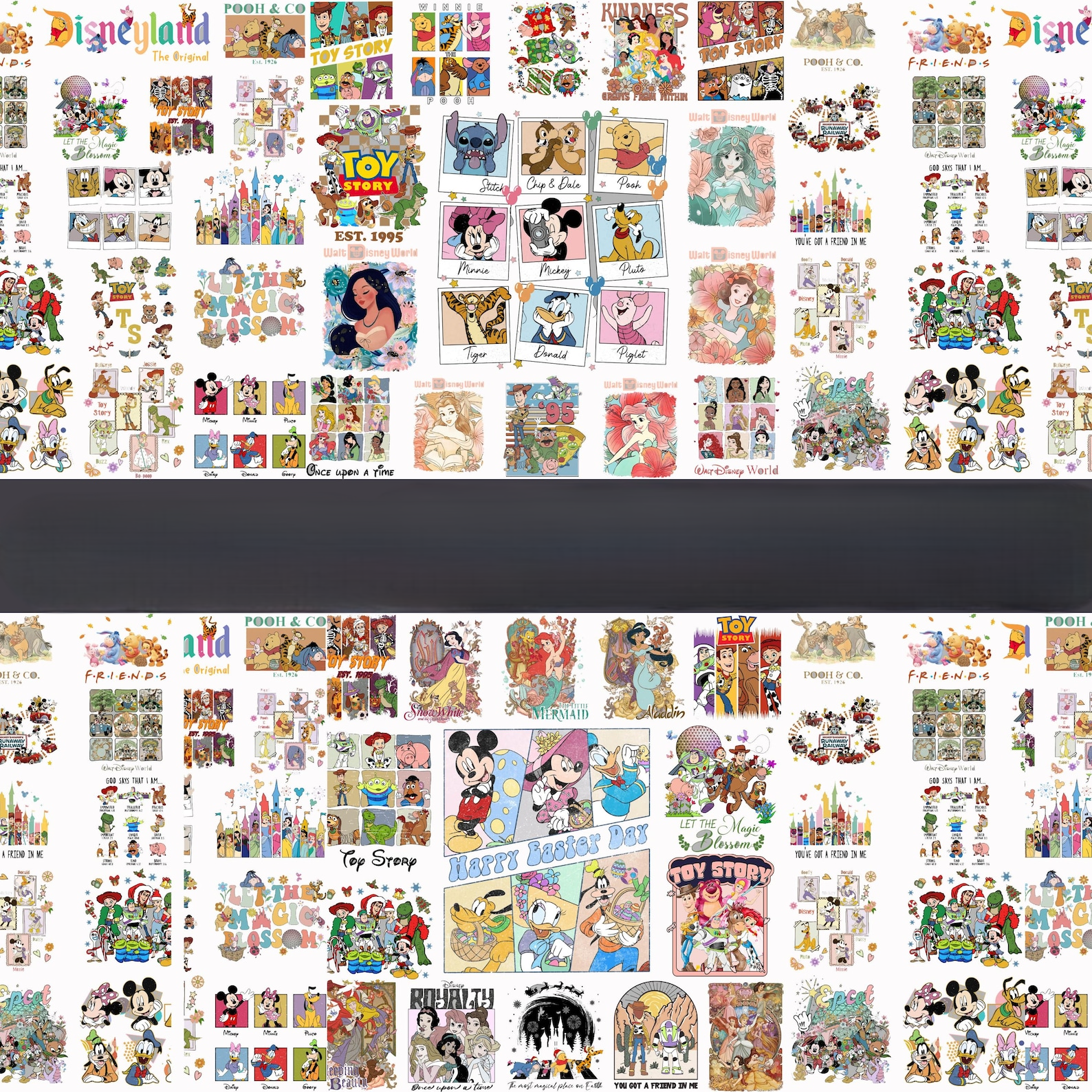 Custom Disney-Inspired Character T-Shirt  Vintage Cartoon Tee  Mickey & Friends, Princess, Toy Story, Pooh & More  Family Matching Disney Trip Shirts