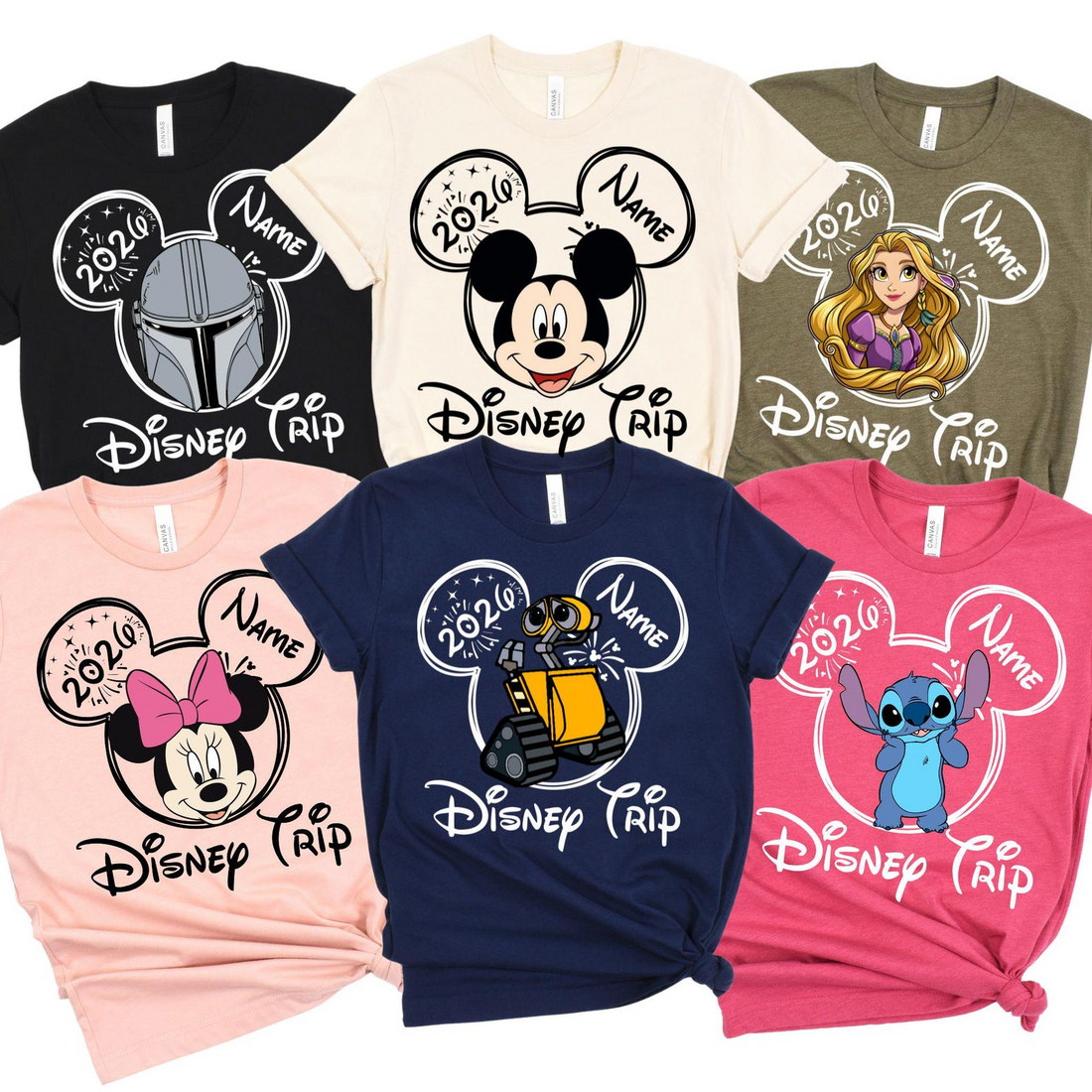 Custom Disney All Characters Shirt – Disney Trip 2026 Family Matching Disneyworld & Disneyland Tee