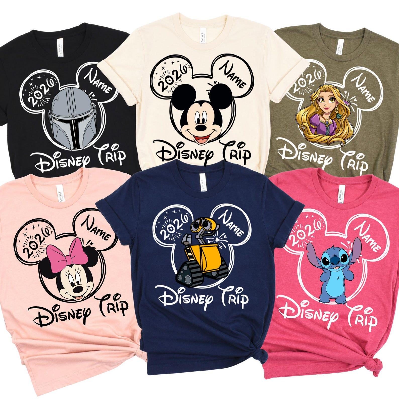 Custom Disney All Characters Shirt – Disney Trip 2026 Family Matching Disneyworld & Disneyland Tee