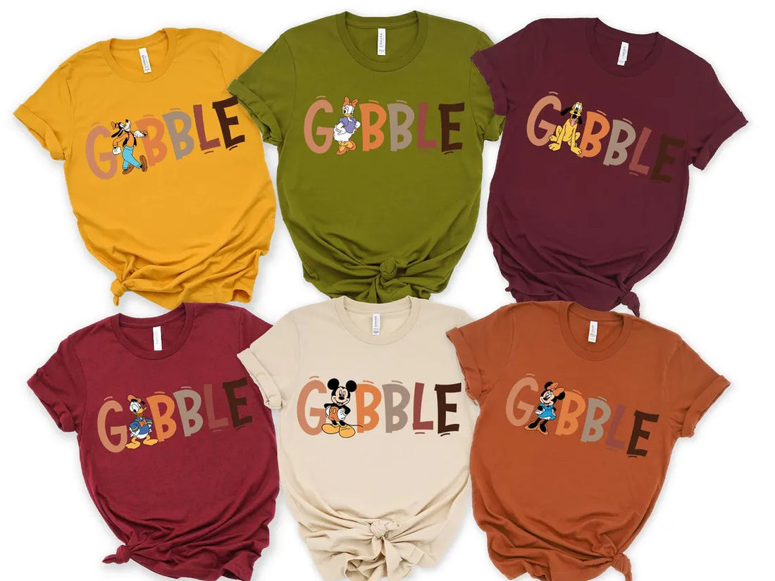 Custom Disney Gobble Family Matching Shirts For Thanksgiving