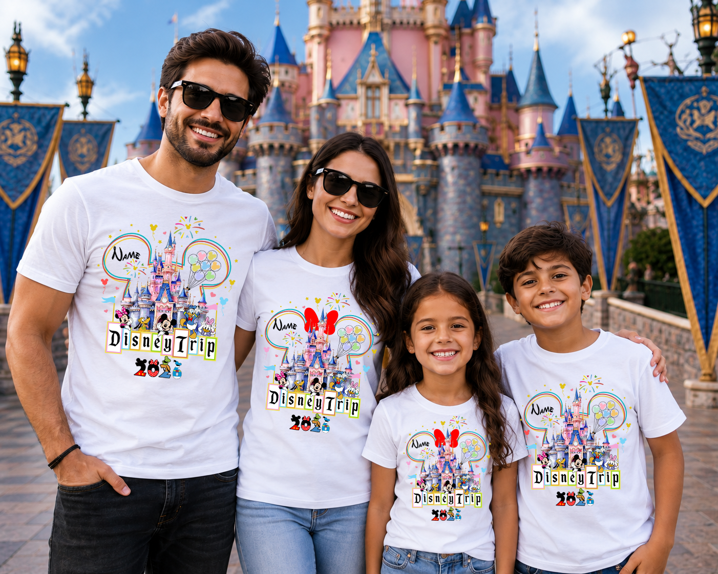 Custom Matching Disney Family Trip 2026 Shirts For Kids, Youth & Adults