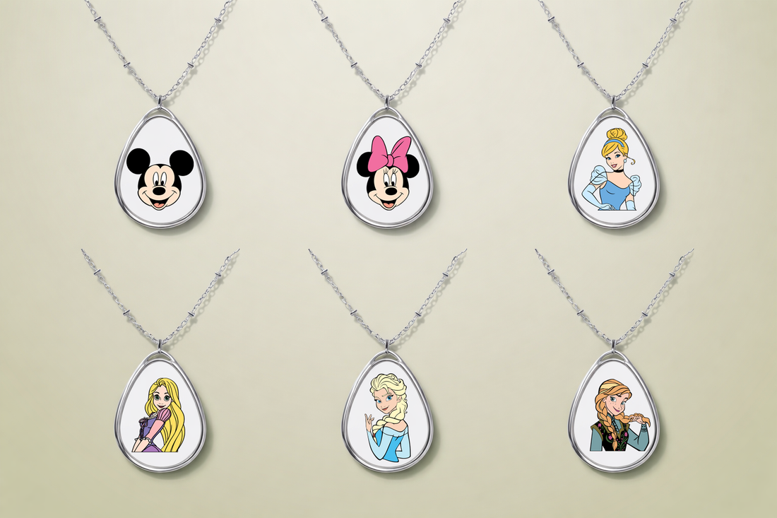 Custom Oval Disney Necklace – Personalized All Character Oval Pendant for Disney Fans
