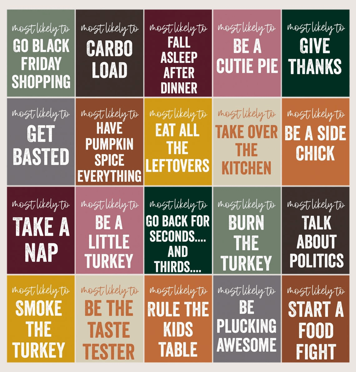 Custom Most Likely To Thanksgiving Family Funny Shirts 2026