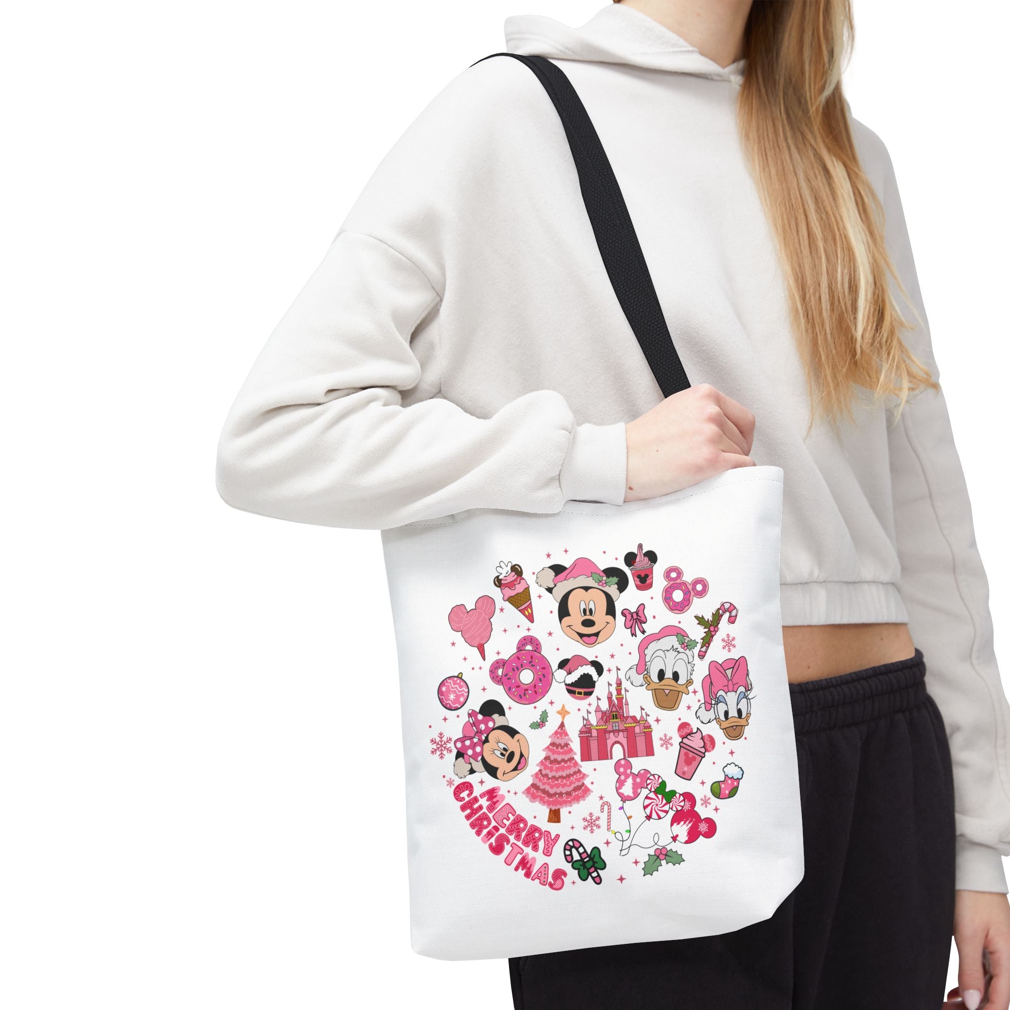 Disney Christmas Tote Bag | Mickey & Friends Holiday Reusable Bag | Disney Xmas Gift Bag | Cute Christmas Shopping Tote  Disney Vacation Bag