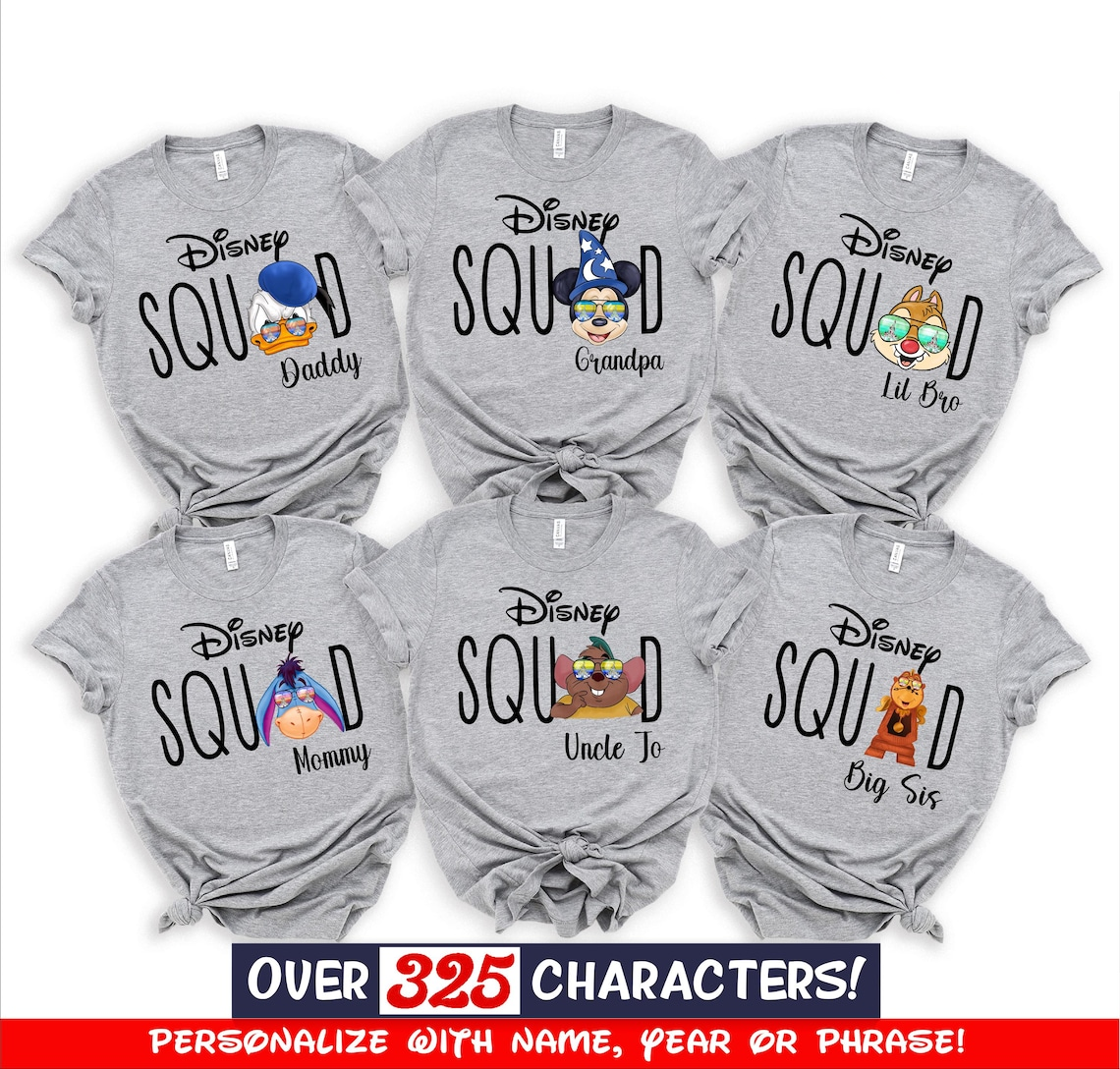 Disney Family Shirts, Disneyworld Shirts Family, Custom Disney Characters Family Sunglass Shirts, Personalized, Disney Family Shirts, Gigi