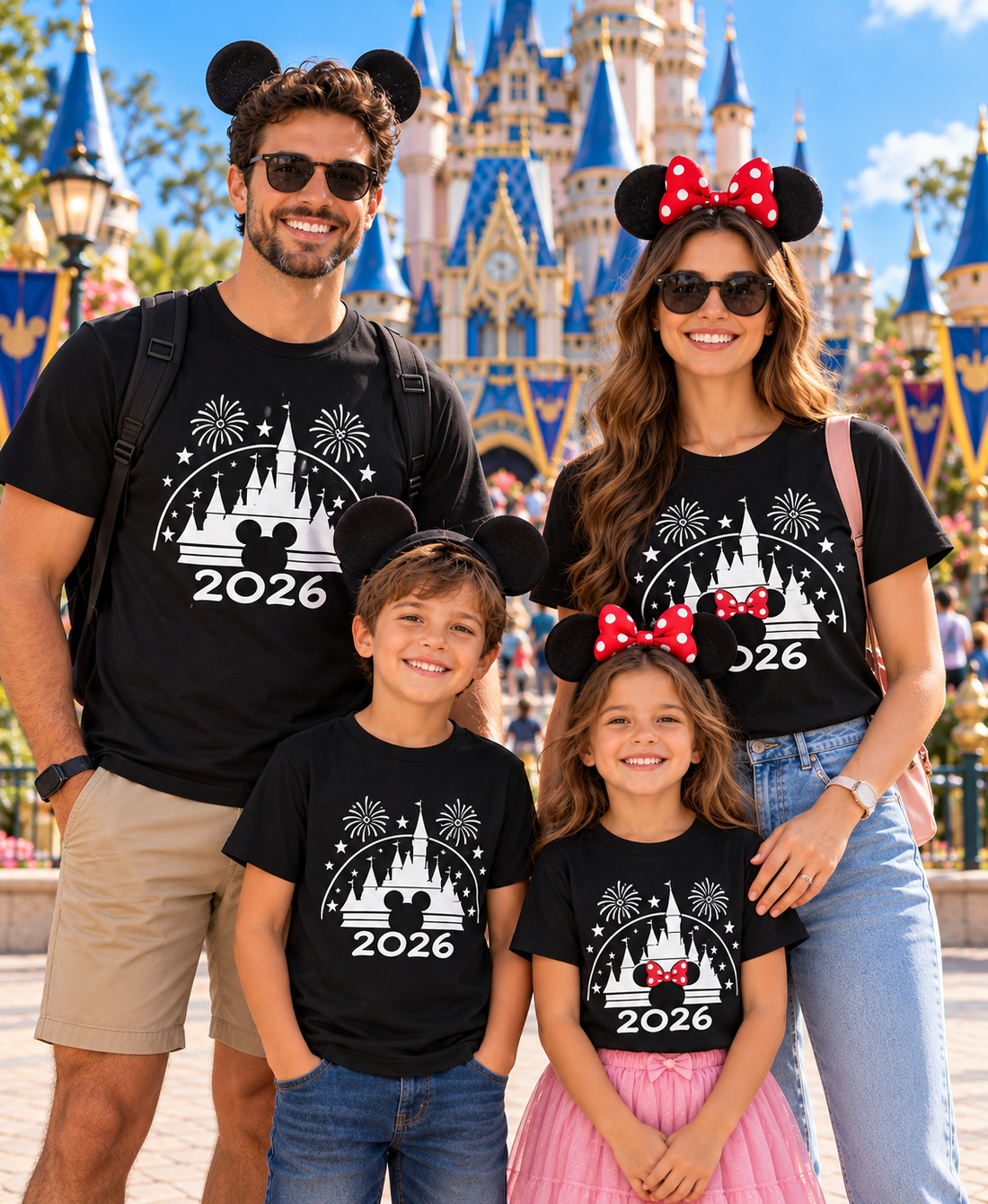 Disney Castle Mickey Minnie Head Shirts | Custom Family Matching Tees