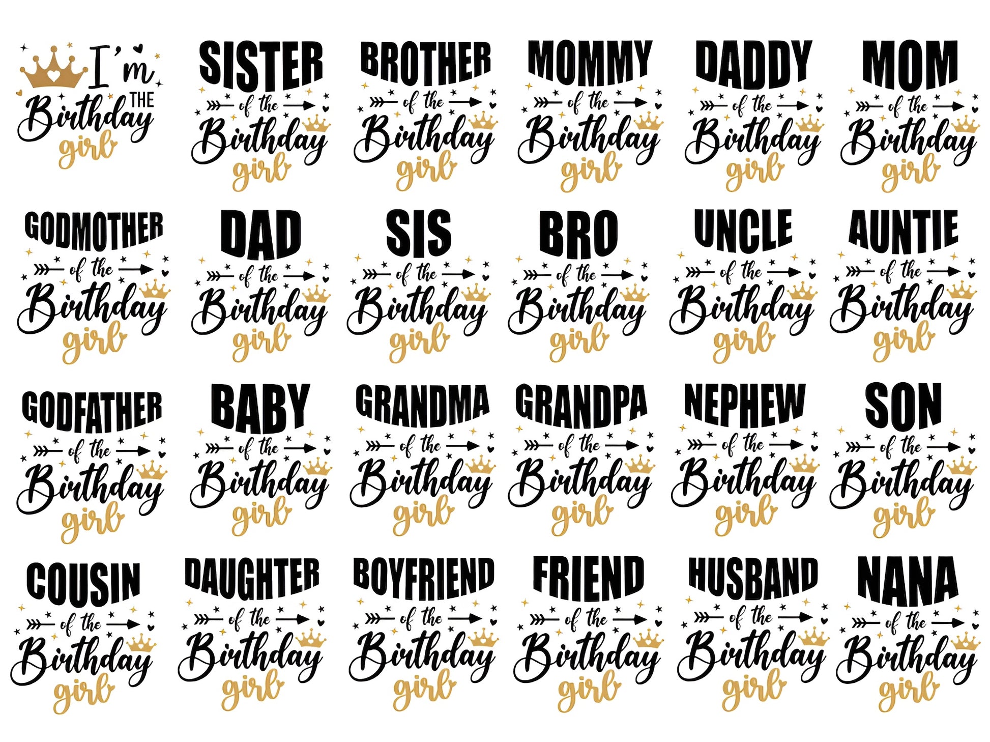 Matching Birthday Girl Family Shirts | Birthday Girl, Mom Dad & Family Matching T-Shirts | Birthday Party Outfit