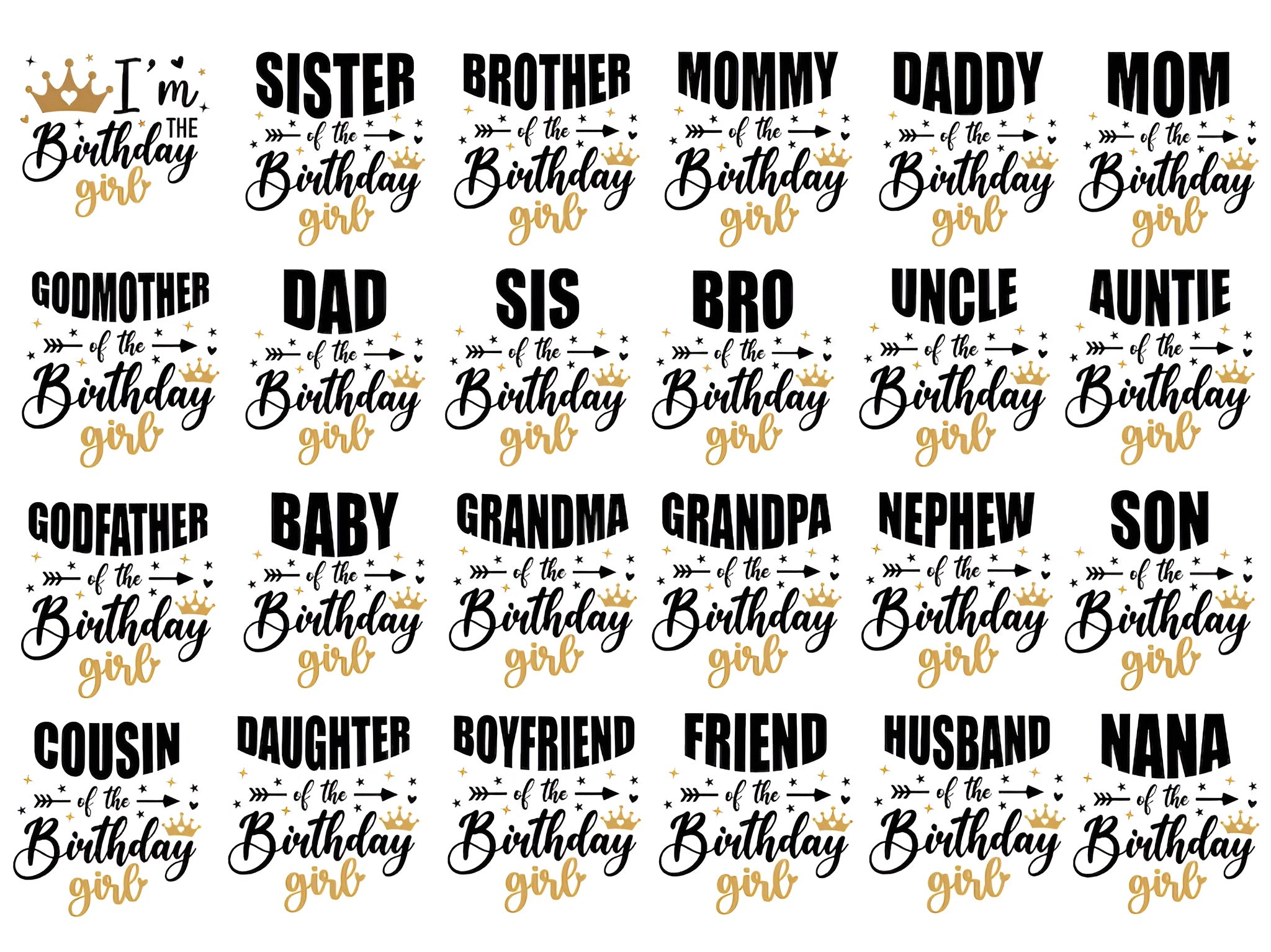 Matching Birthday Girl Family Shirts | Birthday Girl, Mom Dad & Family Matching T-Shirts | Birthday Party Outfit