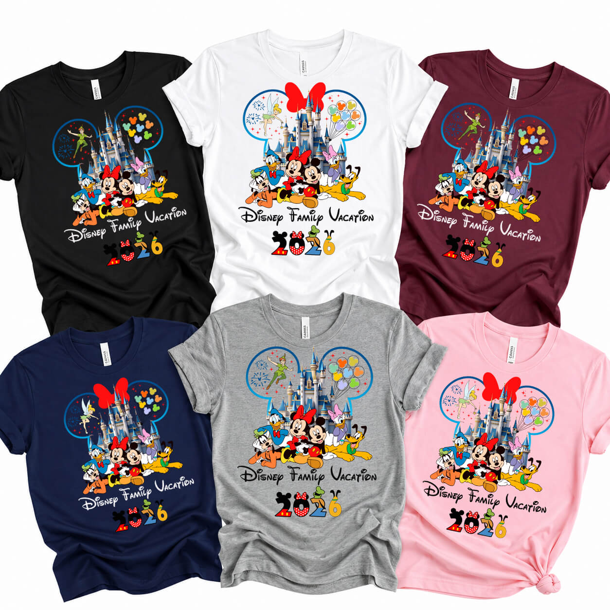 Matching Disney Family Vacation Shirts 2026 Personalized Family Disney Trip Shirt for Disneyland Disney World and Disney Cruise