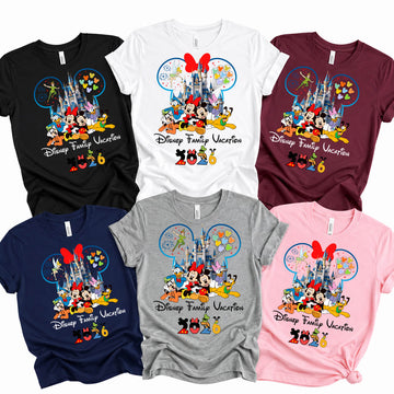 Matching Disney Family Vacation Shirts 2026 Personalized Family Disney Trip Shirt for Disneyland Disney World and Disney Cruise