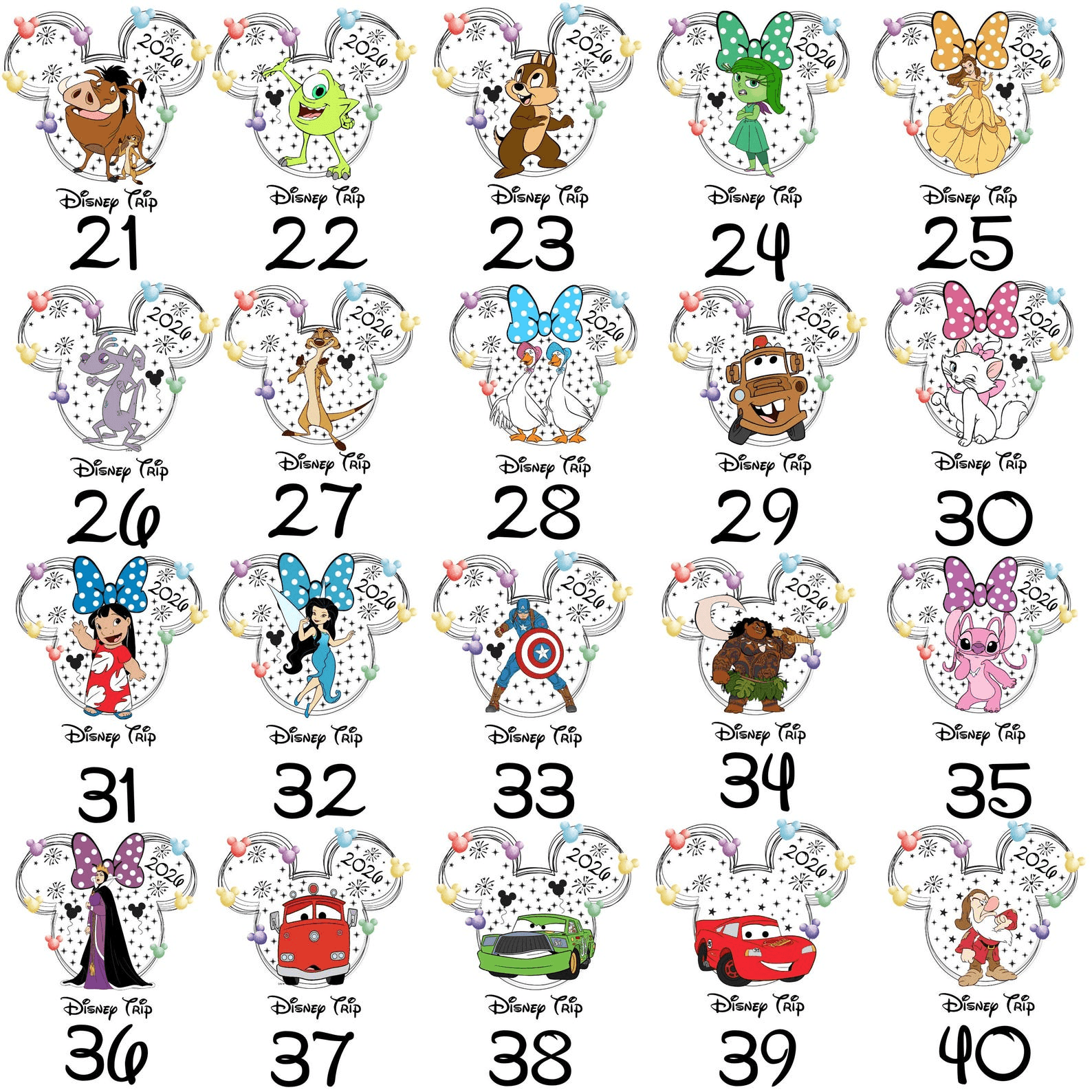 Personalized Disney character family shirt with custom name for Disney vacation, birthday, and group trips