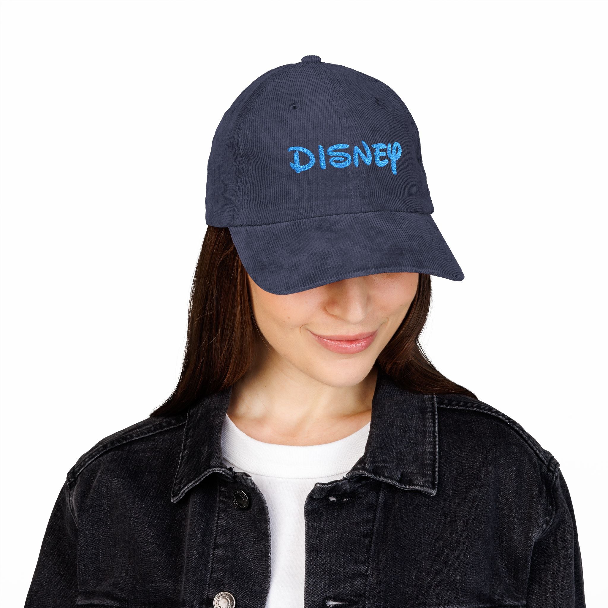 Disney Character Font Custom Name Corduroy Cap, Personalized Disneyland Embroidered Hat, Vintage Disney Font Hat, Custom Text Disney Cap, Embroidered Disneyland Gift