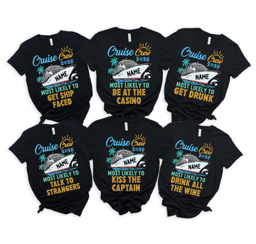 Personalized Cruise Crew Shirt 2026 | Custom Most Likely Cruise T-Shirt | Funny Matching Family Vacation Tee