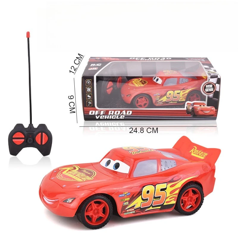 Pixar Cars 3 Lightning McQueen Electric RC Car 4 Channel Remote Control Toy with Spider-Man Model for Children's Gift