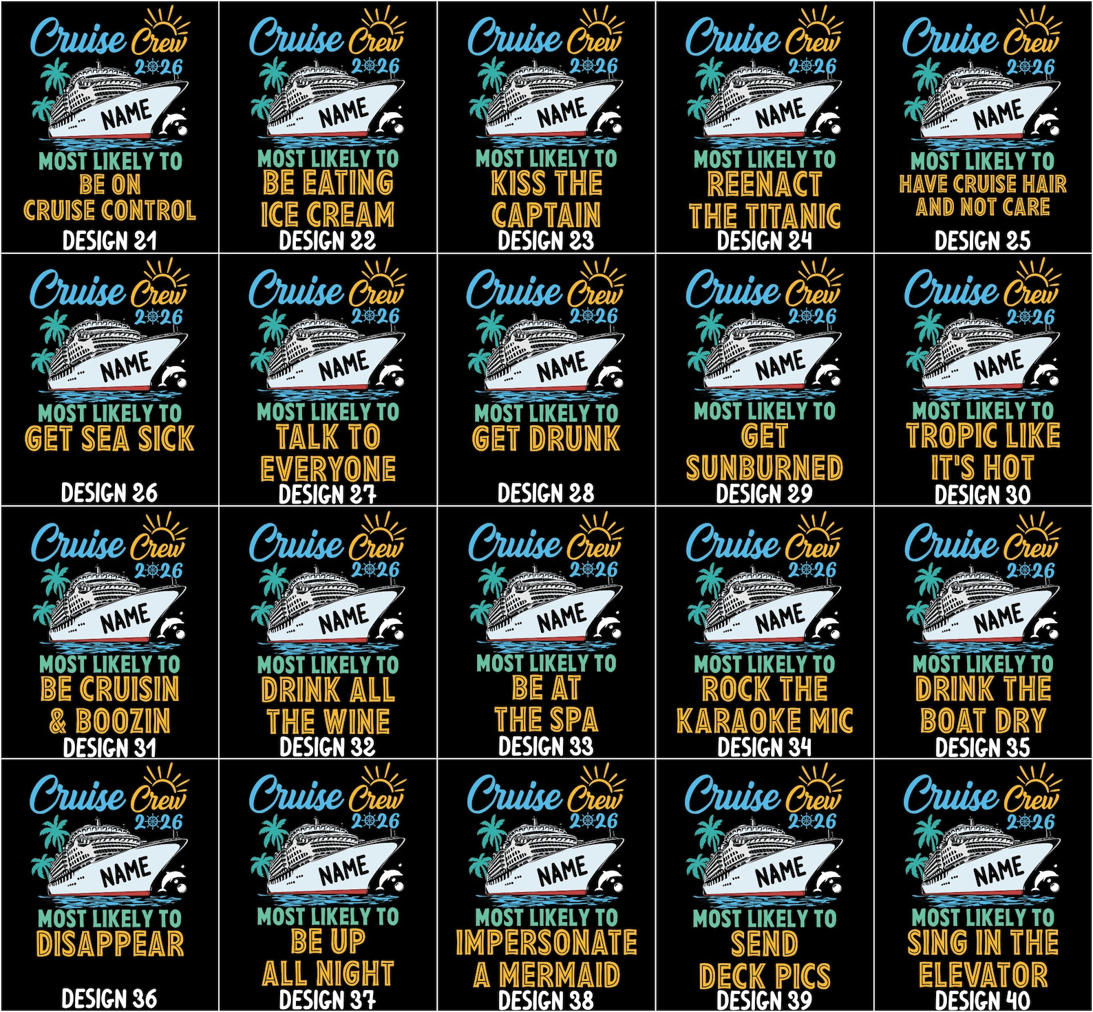 Custom Most Likely Cruise Shirt for Disney, Alaska, Caribbean, and Bahamas cruise vacations with matching cruise crew design